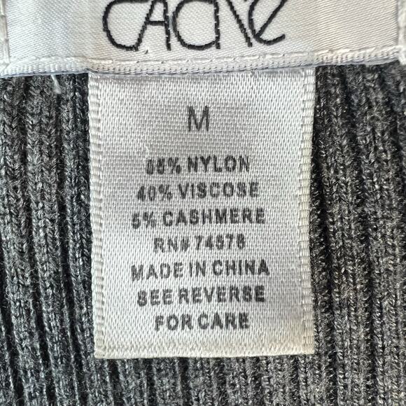 Vintage Cache Cardigan Sweater Gray Long Sleeved Ribbed M Cashmere Blend - Picture 5 of 5